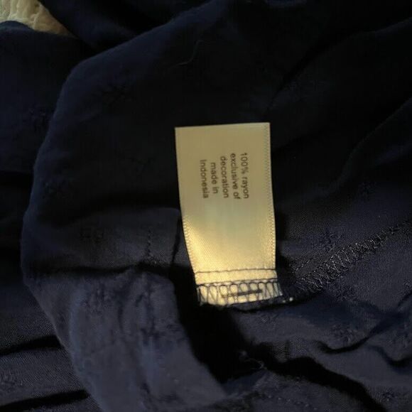 Lane Bryant Business Casual Dressy Peasant Navy Blue Long Sleeve Blouse SZ 24 - Picture 5 of 6